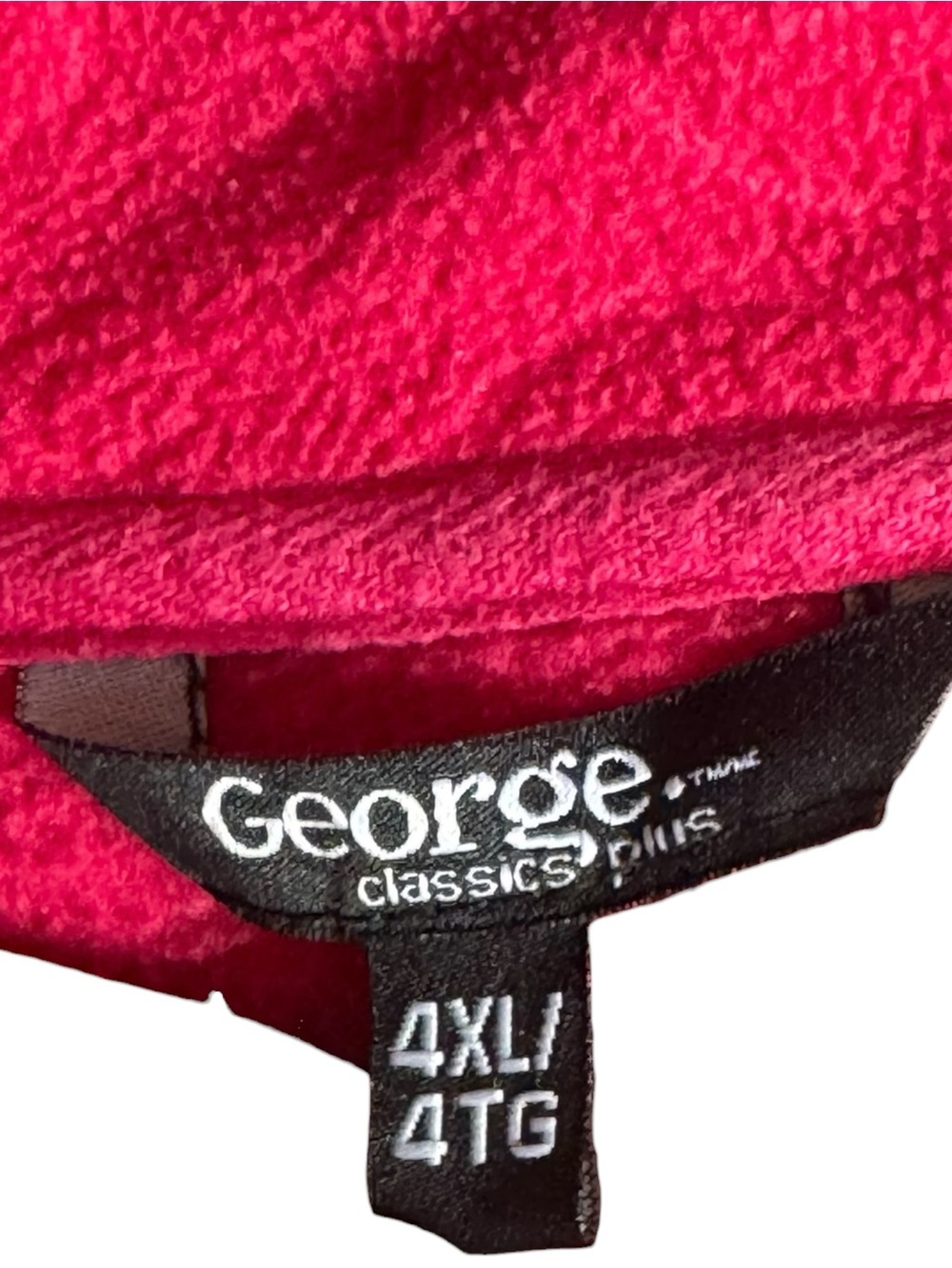 George Full Zip Fleece Jacket Women’s 4XL Fuchsia Pink Lightweight Fall Spring - Picture 4 of 5